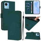 For Realme C30 4G / C30s Skin Feel Solid Color Leather Phone Case with Lanyard(Dark Green) - 1