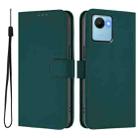 For Realme C30 4G / C30s Skin Feel Solid Color Leather Phone Case with Lanyard(Dark Green) - 2