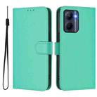 For Realme C33 Global Skin Feel Solid Color Leather Phone Case with Lanyard(Green) - 2