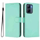 For Realme C33 Global Skin Feel Solid Color Leather Phone Case with Lanyard(Mint Green) - 2