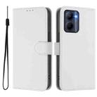 For Realme C33 Global Skin Feel Solid Color Leather Phone Case with Lanyard(White) - 2