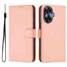 For Realme C55 4G Global Skin Feel Solid Color Leather Phone Case with Lanyard(Pink) - 2