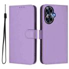 For Realme C55 4G Global Skin Feel Solid Color Leather Phone Case with Lanyard(Lavender Purple) - 2