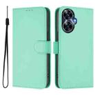 For Realme C55 4G Global Skin Feel Solid Color Leather Phone Case with Lanyard(Mint Green) - 2