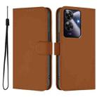 For Realme C63 Global Skin Feel Solid Color Leather Phone Case with Lanyard(Brown) - 2