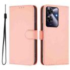 For Realme C63 Global Skin Feel Solid Color Leather Phone Case with Lanyard(Pink) - 2