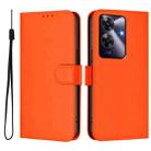 For Realme C63 Global Skin Feel Solid Color Leather Phone Case with Lanyard(Orange) - 2