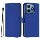 For Realme C63 Global Skin Feel Solid Color Leather Phone Case with Lanyard(Dark Blue) - 2