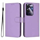 For Realme C63 Global Skin Feel Solid Color Leather Phone Case with Lanyard(Lavender Purple) - 2