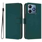 For Realme C63 Global Skin Feel Solid Color Leather Phone Case with Lanyard(Dark Green) - 2