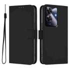 For Realme C63 Global Skin Feel Solid Color Leather Phone Case with Lanyard(Black) - 2