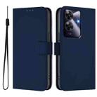 For Realme C63 Global Skin Feel Solid Color Leather Phone Case with Lanyard(Navy Blue) - 2