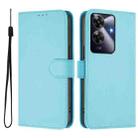 For Realme C63 Global Skin Feel Solid Color Leather Phone Case with Lanyard(Sky Blue) - 2