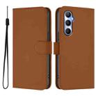 For Realme C65 4G Global Skin Feel Solid Color Leather Phone Case with Lanyard(Brown) - 2