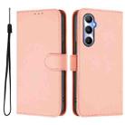 For Realme C65 4G Global Skin Feel Solid Color Leather Phone Case with Lanyard(Pink) - 2