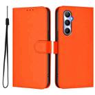 For Realme C65 4G Global Skin Feel Solid Color Leather Phone Case with Lanyard(Orange) - 2