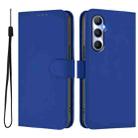 For Realme C65 4G Global Skin Feel Solid Color Leather Phone Case with Lanyard(Dark Blue) - 2