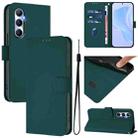 For Realme C65 4G Global Skin Feel Solid Color Leather Phone Case with Lanyard(Dark Green) - 1