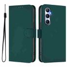 For Realme C65 4G Global Skin Feel Solid Color Leather Phone Case with Lanyard(Dark Green) - 2