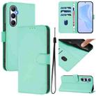 For Realme C65 4G Global Skin Feel Solid Color Leather Phone Case with Lanyard(Mint Green) - 1