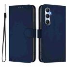 For Realme C65 4G Global Skin Feel Solid Color Leather Phone Case with Lanyard(Navy Blue) - 2