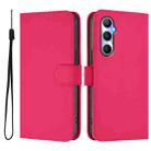 For Realme C65 4G Global Skin Feel Solid Color Leather Phone Case with Lanyard(Rose Red) - 2