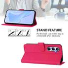 For Realme C65 4G Global Skin Feel Solid Color Leather Phone Case with Lanyard(Rose Red) - 3