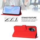 For Realme C67 4G Global Skin Feel Solid Color Leather Phone Case with Lanyard(Red) - 3