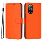 For Realme C67 4G Global Skin Feel Solid Color Leather Phone Case with Lanyard(Orange) - 2