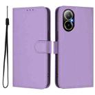 For Realme C67 4G Global Skin Feel Solid Color Leather Phone Case with Lanyard(Lavender Purple) - 2