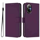 For Realme C67 4G Global Skin Feel Solid Color Leather Phone Case with Lanyard(Violet) - 2