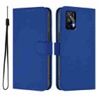 For Realme GT 5G / GT Neo 5G Skin Feel Solid Color Leather Phone Case with Lanyard(Dark Blue) - 2