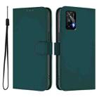 For Realme GT 5G / GT Neo 5G Skin Feel Solid Color Leather Phone Case with Lanyard(Dark Green) - 2