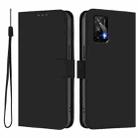 For Realme GT 5G / GT Neo 5G Skin Feel Solid Color Leather Phone Case with Lanyard(Black) - 2