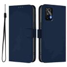 For Realme GT 5G / GT Neo 5G Skin Feel Solid Color Leather Phone Case with Lanyard(Navy Blue) - 2
