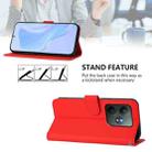 For Realme GT 6 5G Global Skin Feel Solid Color Leather Phone Case with Lanyard(Red) - 3