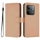 For Realme GT 6 5G Global Skin Feel Solid Color Leather Phone Case with Lanyard(Nude) - 2