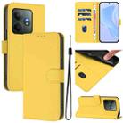 For Realme GT 6 5G Global Skin Feel Solid Color Leather Phone Case with Lanyard(Lemon Yellow) - 1