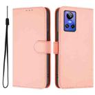 For Realme GT Neo 3 Skin Feel Solid Color Leather Phone Case with Lanyard(Pink) - 2