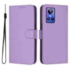 For Realme GT Neo 3 Skin Feel Solid Color Leather Phone Case with Lanyard(Lavender Purple) - 2