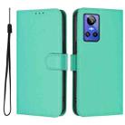 For Realme GT Neo 3 Skin Feel Solid Color Leather Phone Case with Lanyard(Green) - 2