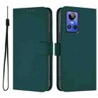 For Realme GT Neo 3 Skin Feel Solid Color Leather Phone Case with Lanyard(Dark Green) - 2