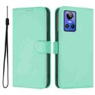 For Realme GT Neo 3 Skin Feel Solid Color Leather Phone Case with Lanyard(Mint Green) - 2