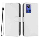 For Realme GT Neo 3 Skin Feel Solid Color Leather Phone Case with Lanyard(White) - 2