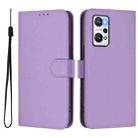 For Realme GT Neo 3T Skin Feel Solid Color Leather Phone Case with Lanyard(Lavender Purple) - 2