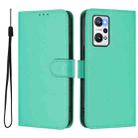 For Realme GT Neo 3T Skin Feel Solid Color Leather Phone Case with Lanyard(Green) - 2