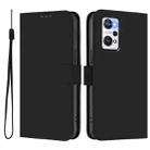 For Realme GT Neo 3T Skin Feel Solid Color Leather Phone Case with Lanyard(Black) - 2