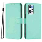 For Realme GT Neo 3T Skin Feel Solid Color Leather Phone Case with Lanyard(Mint Green) - 2