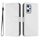 For Realme GT Neo 3T Skin Feel Solid Color Leather Phone Case with Lanyard(White) - 2