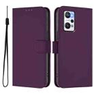 For Realme GT Neo 3T Skin Feel Solid Color Leather Phone Case with Lanyard(Violet) - 2